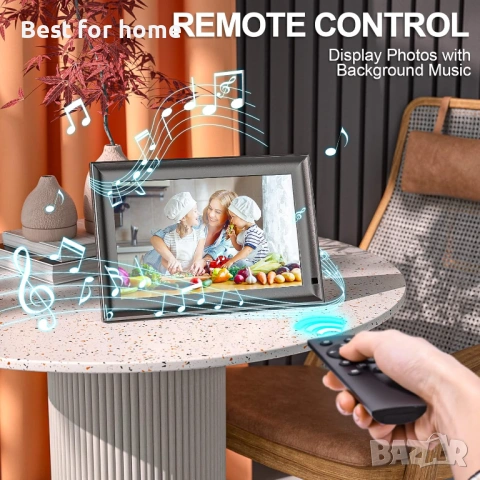 OBVHNUA 10.1-инчова цифрова фоторамка 128 GB с дистанционно, снимка 5 - Друга електроника - 53734922