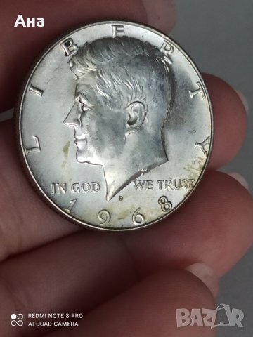 1/2 долар 1968 г сребро