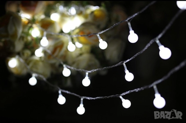 Соларно коледно LED осветление, 60 броя, 6 метра , снимка 4 - Лед осветление - 51989941