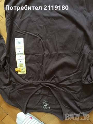 дамска кафява блуза среден ръкав памучна, снимка 2 - Блузи с дълъг ръкав и пуловери - 36468048