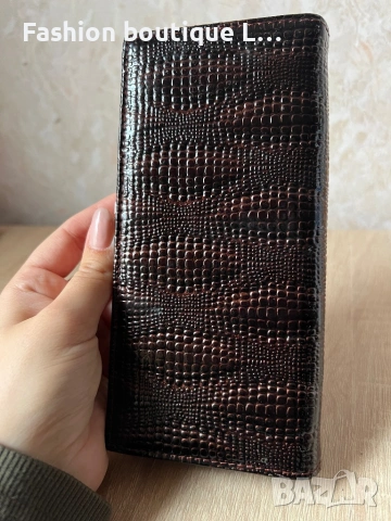 Кафяво кожено портмоне с джоб за монети , карти и книжни пари 🤎, снимка 5 - Портфейли, портмонета - 53176781