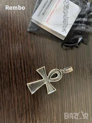 Мъжки сребърен медальон Анкх, снимка 2 - Колиета, медальони, синджири - 51581458