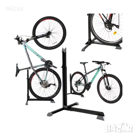 Велосипедна стойка MARTAR, Изложбена, Вертикална, Регулируема, Черна, снимка 3 - Аксесоари за велосипеди - 50405515