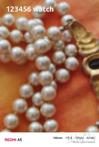 Старо красиво перлено колие, снимка 4 - Колиета, медальони, синджири - 53754637