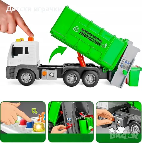 Интерактивен камион за боклук със звук и светлина, снимка 2 - Коли, камиони, мотори, писти - 48679508