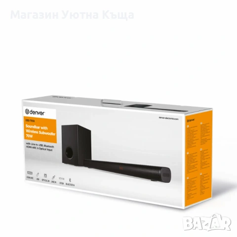 НОВ Bluetooth Саундбар Denver DSS-7030  + Безжичен Субуфер с Гаранция , снимка 2 - Тонколони - 53098058