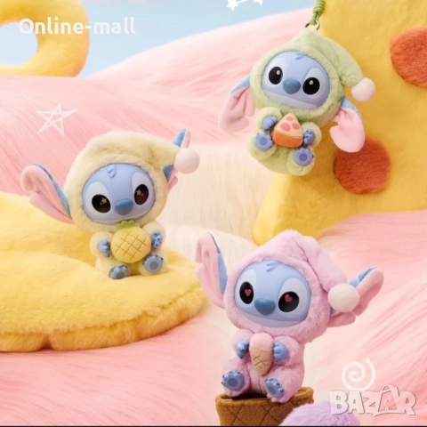 Комплект 6 броя Labubu играчка Стич – Плюшен ключодържател 18см (различни видове), снимка 4 - Плюшени играчки - 51443262