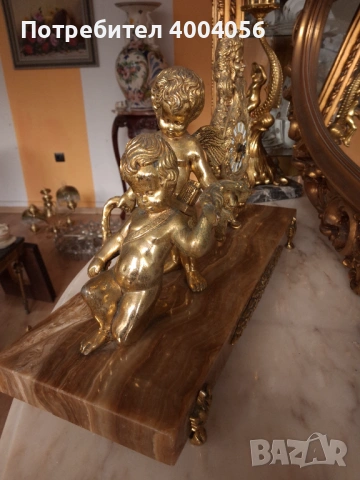 Каминен часовник, снимка 4 - Антикварни и старинни предмети - 53574216