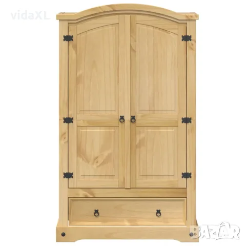 vidaXL Гардероб "Corona" 101x52x170 см, масивна дървесина, бор, снимка 4 - Гардероби - 56147398
