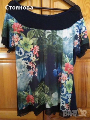 Красива блуза с флорални мотиви - XL