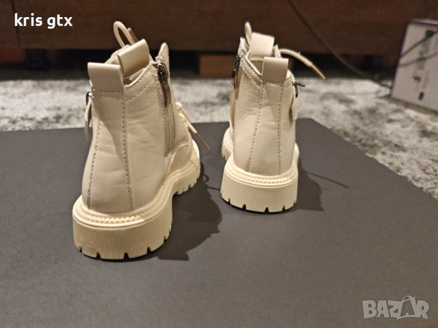 Нови детски боти 27 номер – бежови еко кожа, цип, снимка 4 - Детски боти и ботуши - 53484673