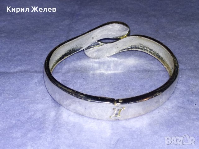 СРЕБРИСТА ХРОМИРАНА ВИНТИДЖ - АРТ ФИГУРАЛНА ЗМИЕВИДНА МЕСИНГОВА АРТ ГРИВНА 26609, снимка 5 - Гривни - 41267195