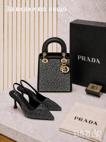 Prada Дамски Черни Обувки На Ток Прада Код E150, снимка 4 - Дамски обувки на ток - 55800127