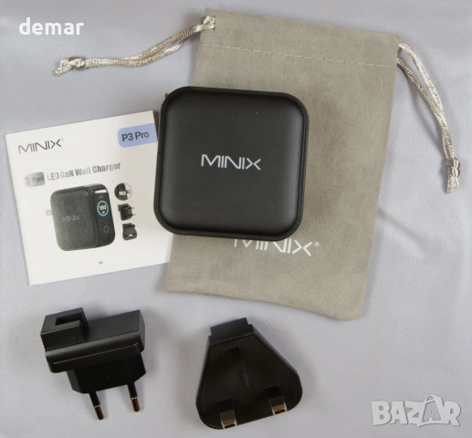 Зарядно устройство MINIX 100W USB C, 3-портово GaN, интелигентен дисплей и сензорно управление, снимка 9 - Друга електроника - 53411423