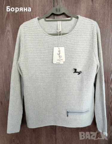 Skovhuus нов пуловер от 100% органичен памук с брошка, снимка 9 - Блузи с дълъг ръкав и пуловери - 53724887