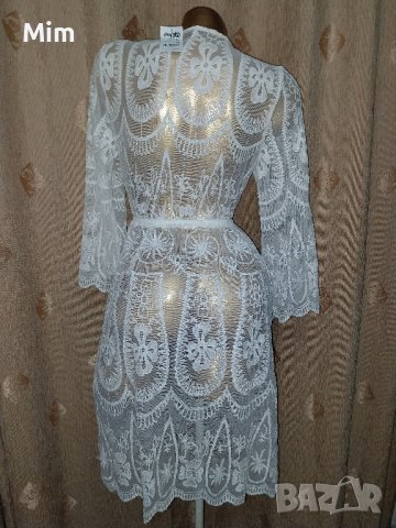   Charlotte Russe S Бял дантелен халат, снимка 6 - Нощници - 42197570