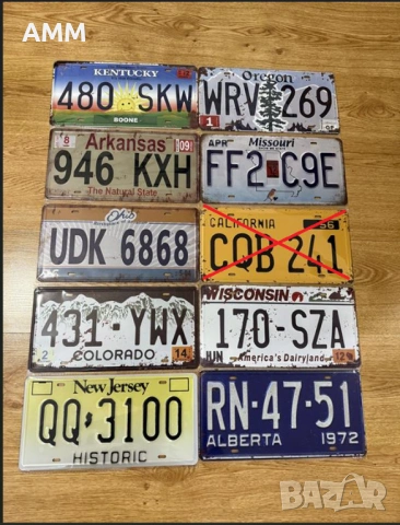 Американски регистрационни  номера  - РЕПЛИКА., снимка 2 - Картини - 38975042