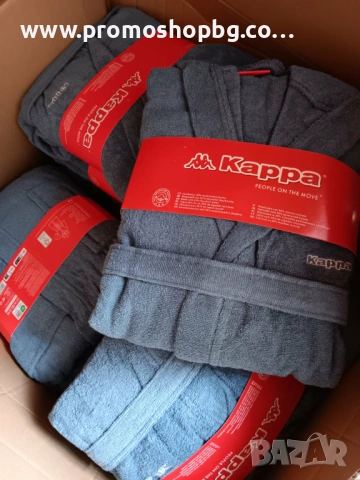 Халат за баня Kappa, 100% памук, син, S/M или L/XL, унисекс модел, снимка 9 - Други - 42165285