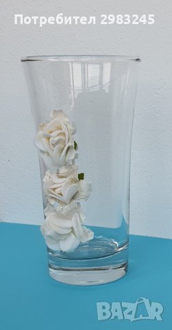 Декорирана стъклена чаша, снимка 2 - Декорация за дома - 42114235