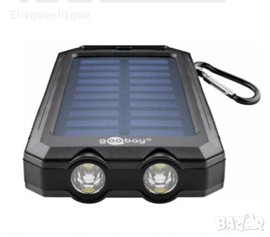 Goobay Outdoor power bank, със соларни клетки и фенерче, 8000 mAh