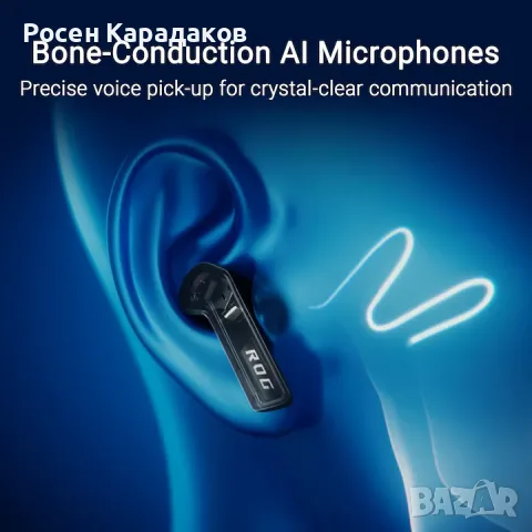 ASUS ROG Cetra True Wireless SpeedNova, Black, снимка 6 - Bluetooth слушалки - 55843170