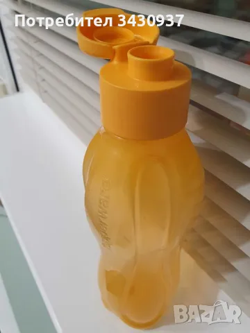 Бутилка Tupperware Eco+, Капачка click, портокаловоранжев, 1,5 л, снимка 2 - Чаши - 49087142