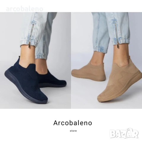 Дамски ниски маратонки Kreta с горна част тип чорап, 2цвята 