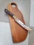 Мезеджийски нож в комплект с орехова дъска от марка KD handmade knives ловни ножове, снимка 1