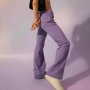 H&M нов дамски панталон с ниска талия и клоширани крачоли в лилав цвят р-р S (EU 38), снимка 2