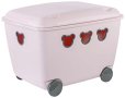 Кутия за детски играчки на колелца-53х39х37 см./розова кутия за съхранение на детски играчки и аксес