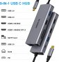 MOKiN USB Type-C Hub  9 в 1, 2xUSB 3.0, 1xUSB 2.0, 2xHDMI, LAN Gigabit, /TF/SD четец на карти, PD - , снимка 2