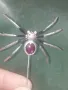 Сребърен паяк с Рубин и Сапфири , снимка 4