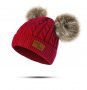 Зимна шапка с два помпона за момиченца , снимка 3