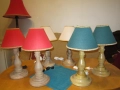 Колекция от настолни /нощни/ лампи със стойки от сруговано дърво, снимка 2