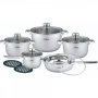 Комплект съдове Rosberg, 12 части, 2 подложки, Неръжд.стомана, снимка 2