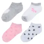 Бебешки чорапи за момиче в бяло, сиво и розово - 4 чифта S_1189301, снимка 1