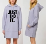 ХИТ 2025! Дамски дизайнерски суичър JUST DO IT, тип рокля! Различни цветове., снимка 1