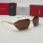 Слънчеви очила Prada Rimless Edition нови, черно и кафяво Унисекс, снимка 11