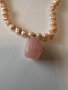 Колие с естествени перли и розов кварц, снимка 4
