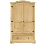 vidaXL Гардероб "Corona" 101x52x170 см, масивна дървесина, бор, снимка 4