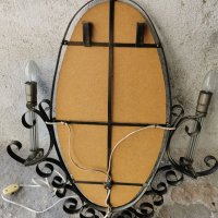 Старо огледало, желязна рамка, нощни лампи, снимка 10 - Антикварни и старинни предмети - 40072511