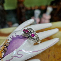 Превъзходен изключително красив антикварен френски сребърен пръстен , снимка 1 - Пръстени - 44527152