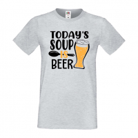 Мъжка тениска Today's soup is beer,Бира,Бирфест,Beerfest,Подарък,Изненада,Рожден Ден, снимка 5 - Тениски - 36389397