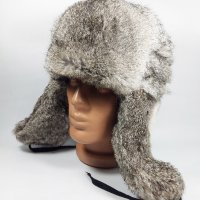 Руски шапки-ушанки от заешки естествен косъм., снимка 7 - Шапки - 39804160