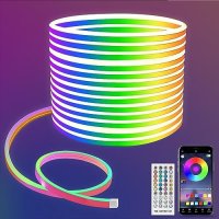 Нови Led Гъвкави лентови неонови светлини RGB 10 метра с APP осветление дом, снимка 1 - Лед осветление - 42449307