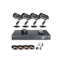 Пълен Комплект 4 камери + DVR 4-канален, CCTV, стойки кабели, адаптер,, снимка 2 - Комплекти за видеонаблюдение - 39155552