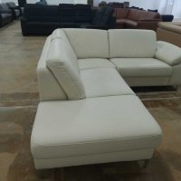 Светло кремав ъглов диван "HUKLA Entry" - естествена кожа, снимка 3 - Дивани и мека мебел - 39329860