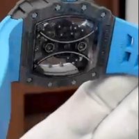 Мъжки луксозен часовник Richard Mille RM 53-01 Blue Rubber Strap Super High Quality , снимка 14 - Мъжки - 41568105