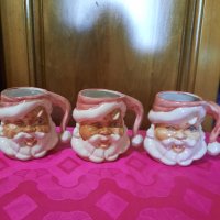 Красиви чаши с лика на Дядо Коледа-розово+бяло-200мл. Внос от Германия. , снимка 2 - Чаши - 35767379