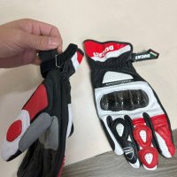 Нови! Мъжки/Дамски 4 сезонни кожени мото ръкавици за мотор от телешка кожа с протектори Ducati Дукат, снимка 6 - Аксесоари и консумативи - 44294921